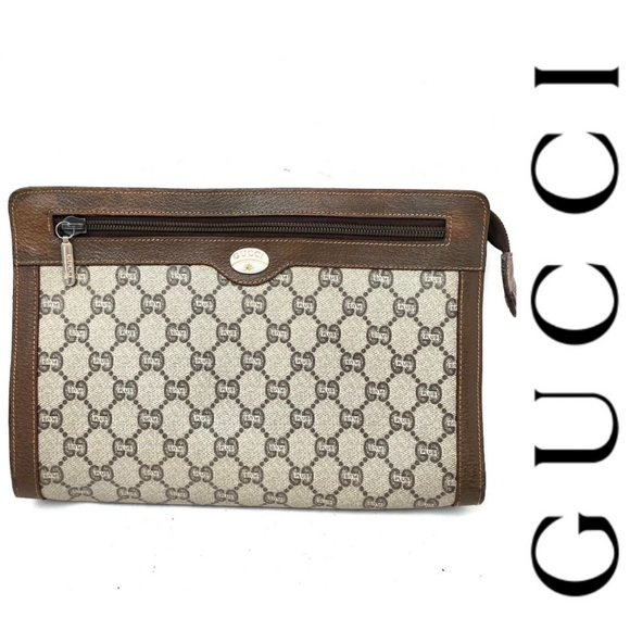 Authentic Vintage GUCCI PLUS GG Clutch - Picture 1 of 10